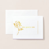 Frau Pageant Rose Foil Custom Vielen Dank Folienkarte (Vorderseite mit Umschlag)