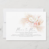 Frau Pampas Grass Pink Brautparty Einladung (Vorderseite)