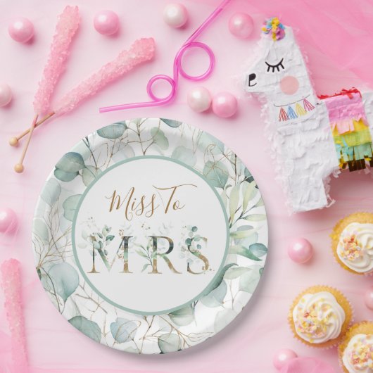 Frau Paper Tellers Eucalyptus Brautparty Pappteller (Party)