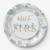 Frau Paper Tellers Eucalyptus Brautparty Pappteller (Vorderseite)