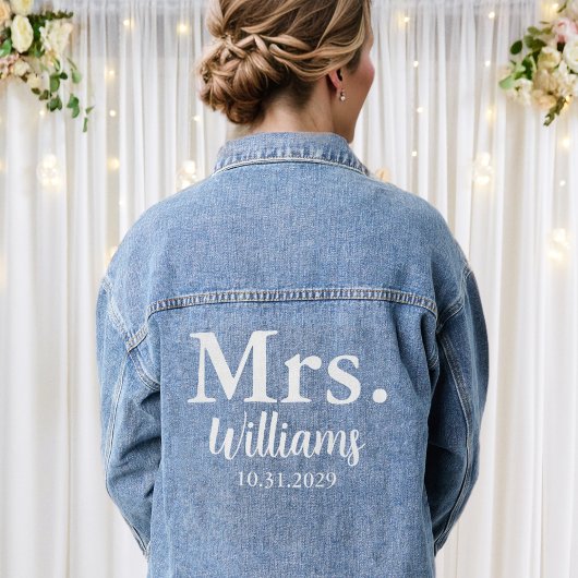 Frau Personalisiert Bride Jean Jeansjacke