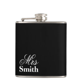 Frau Personalisiert Name White Black Flachmann