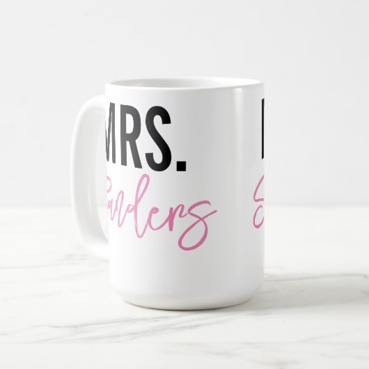 Frau Personalisierte Schlammpe für Lehrer oder Ver Kaffeetasse (Vorderseite Links)