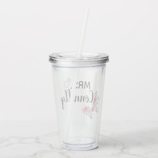 Frau Personalized Acryltrinkbecher (Rückseite)