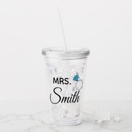 Frau Personalized Acryltrinkbecher (Vorderseite Ice)