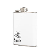Frau Personalized Name White Black Flachmann (Links)