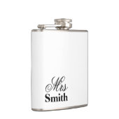 Frau Personalized Name White Black Flachmann (Rechts)