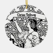Frau pflückt Äpfel Keramik Ornament (Vorne)