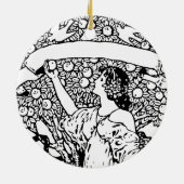 Frau pflückt Äpfel Keramik Ornament (Hinten)