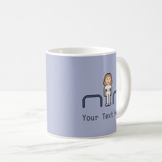 Frau-Physiotherapeut der Gewohnheits-8bit Kaffeetasse (VorderseiteRechts)