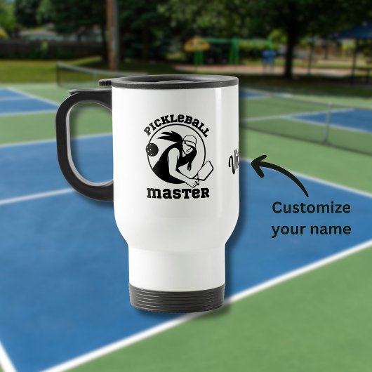 Frau Pickleball Master Game Player Individuelle Na Reisebecher