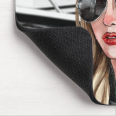 Frau Pilot & Sonnenbrille Cessna Flugzeug Weihnach Mousepad (Ecke)