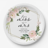 Frau Pink Blush Geometric Brautparty Pappteller (Vorderseite)