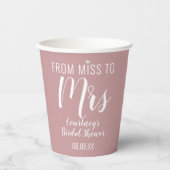 Frau Pink Brautparty Paper Cups Pappbecher (Vorderseite)