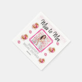 Frau Pink Glitzer Brautparty Foto Serviette (Ecke)