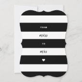 Frau Pink Gold & Black Stripe Brautparty Einladung (Rückseite)