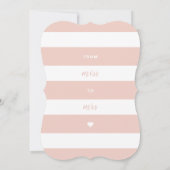 Frau Pink Gold & Navy Stripe Brautparty Einladung (Rückseite)