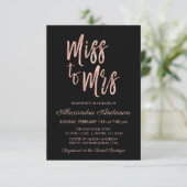 Frau Pink Rose Gold Hens Party Einladung (Stehend Vorderseite)