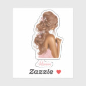 Frau Pink Stilvoll Moderner Individuelle Name Aufkleber (Blatt)