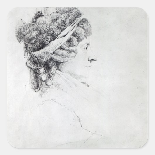 Frau Piozzi Quadratischer Aufkleber (Vorderseite)