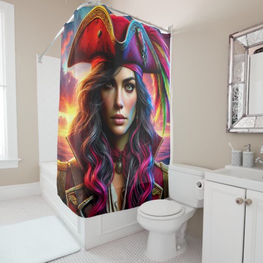 Frau Pirate Duschvorhang (Beispiel)