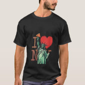 Frau Pizza NY Statue of Liberty Pizza / Neck T-Shirt (Vorderseite)