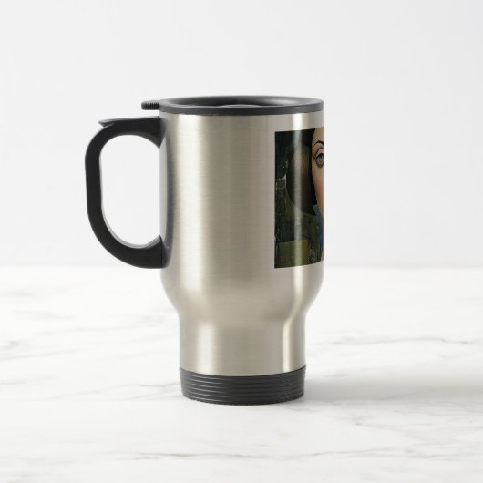 Frau Portrait Tumbler Reisebecher (Links)