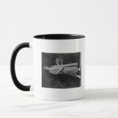Frau Posing mit Tennis-Racket-Fotografie Tasse (Links)