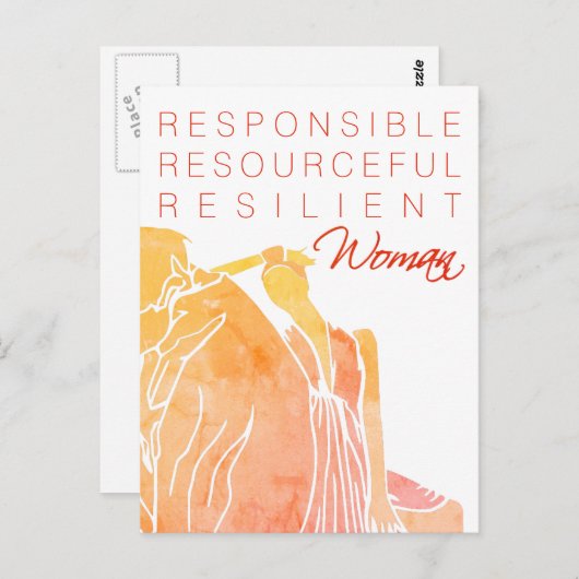 FRAU POSTKARTE (Vorne/Hinten)