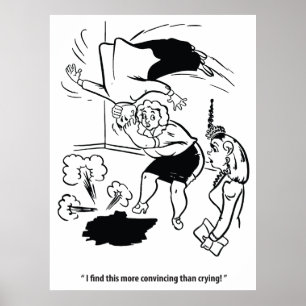 Frau praktiziert Judo an ihrem Ehemann, Humor, Lus Poster