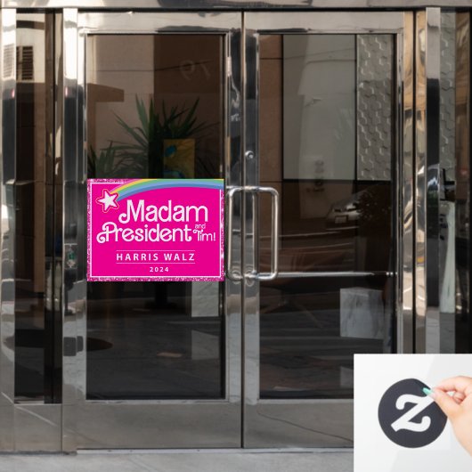 Frau Präsiden Window Clying Sticker Kamala Harris (Büro Tür)