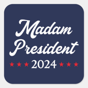Frau Präsidentin 2024 I - Kamala Harris Quadratischer Aufkleber