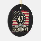 Frau Präsidentin, amerikanische Flagge 47 Harris W Keramik Ornament (Rechts)