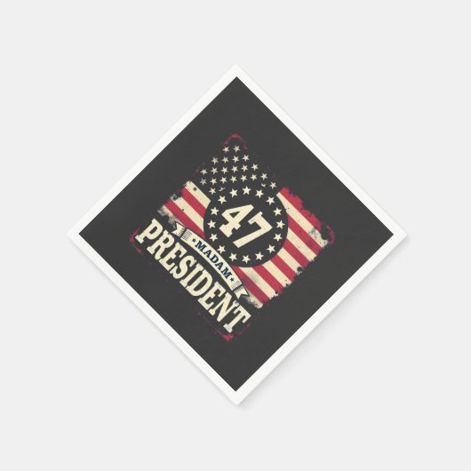 Frau Präsidentin, amerikanische Flagge 47 Harris W Serviette (Ecke)