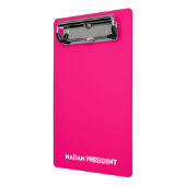 Frau Präsidentin, die Typografie ist minimalistisc Mini Klemmbrett (Gewinkelt2)