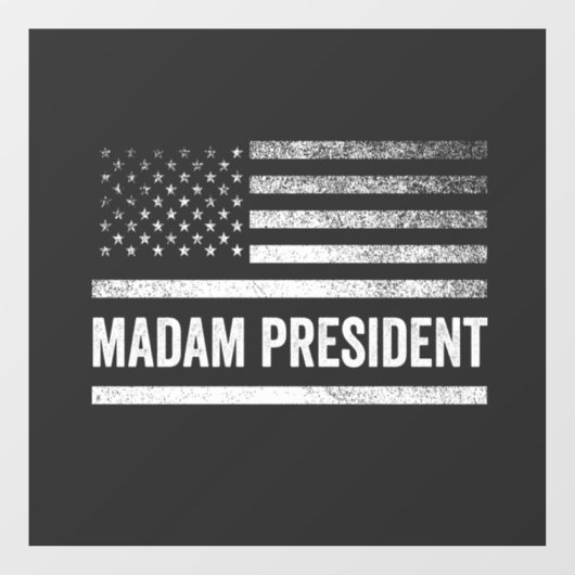 Frau Präsidentin, Harris Walz, Amerikanischer Flag Fensteraufkleber (Blatt)