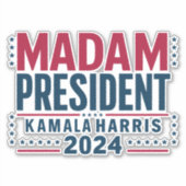 Frau Präsidentin Kamala Harris 2024 Abstimmung Dem Aufkleber (Vorderseite)