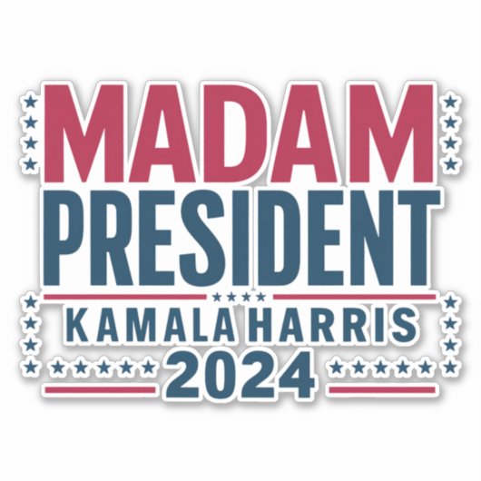 Frau Präsidentin Kamala Harris 2024 Abstimmung Dem Aufkleber (Vorderseite)