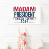 Frau Präsidentin Kamala Harris 2024 Abstimmung Dem Banner (Insitu)
