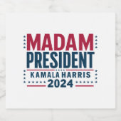 Frau Präsidentin Kamala Harris 2024 Abstimmung Dem Bierflaschenetikett (Einzelnes Label)