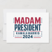 Frau Präsidentin Kamala Harris 2024 Abstimmung Dem Einladung (Vorderseite)