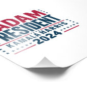 Frau Präsidentin Kamala Harris 2024 Abstimmung Dem Fotodruck (Ecke)