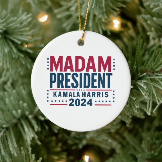 Frau Präsidentin Kamala Harris 2024 Abstimmung Dem Keramik Ornament (Baum)