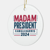 Frau Präsidentin Kamala Harris 2024 Abstimmung Dem Keramik Ornament (Links)