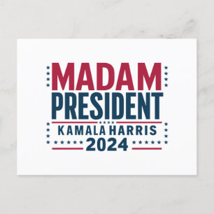 Frau Präsidentin Kamala Harris 2024 Abstimmung Dem Postkarte