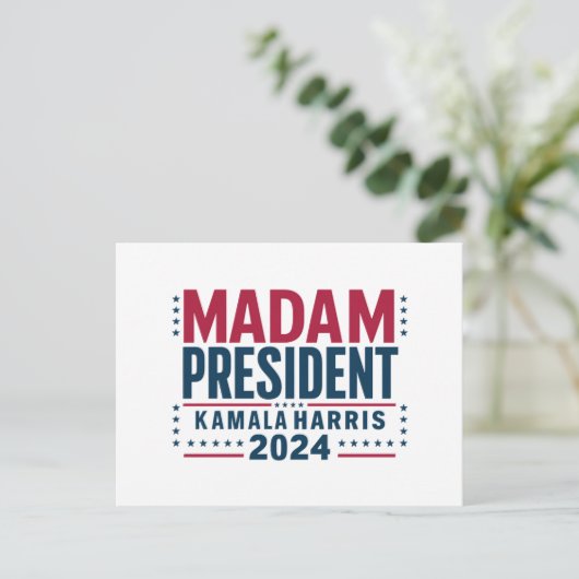 Frau Präsidentin Kamala Harris 2024 Abstimmung Dem Postkarte (Stehend Vorderseite)
