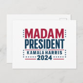 Frau Präsidentin Kamala Harris 2024 Abstimmung Dem Postkarte (Vorne/Hinten)