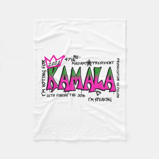 Frau Präsidentin Kamala Harris 2024 Fleecedecke (Vorderseite)
