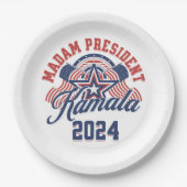 Frau Präsidentin Kamala Harris 2024 Pappteller (Vorderseite)