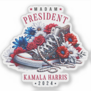 Frau Präsidentin Kamala Harris 2024 Wähle Demokrat Aufkleber